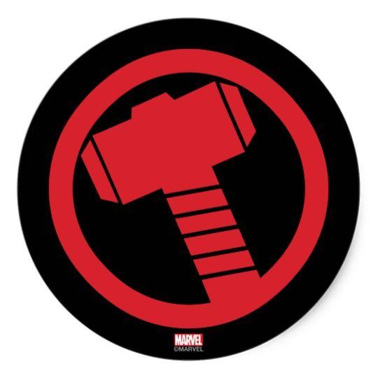 Thor Logo - Mighty Thor Logo Classic Round Sticker | Zazzle.com