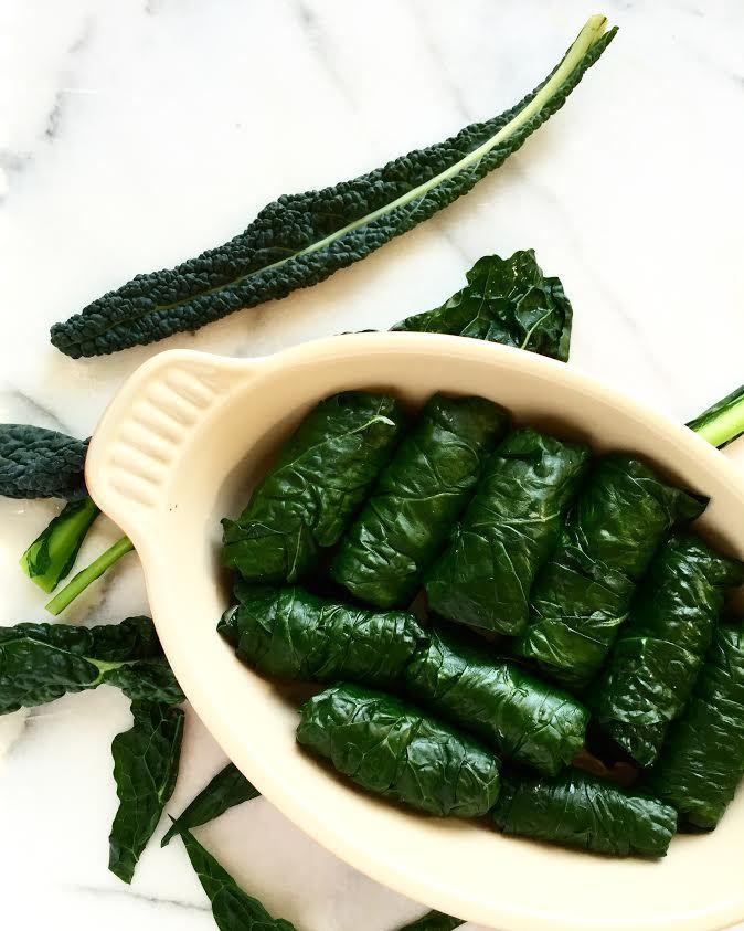Kale Leaf Logo - Oven-Baked Rice and Sausage Stuffed Kale Leaves | a pleasant little ...