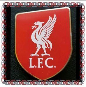 White with Red Shield Logo - Liverpool Pin Badge Red Shield With White Liver Bird And L.F.C