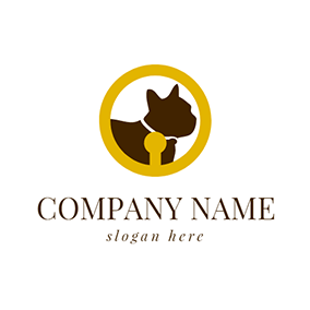 Yellow Circle Animal Logo - Free Dog Logo Designs. DesignEvo Logo Maker