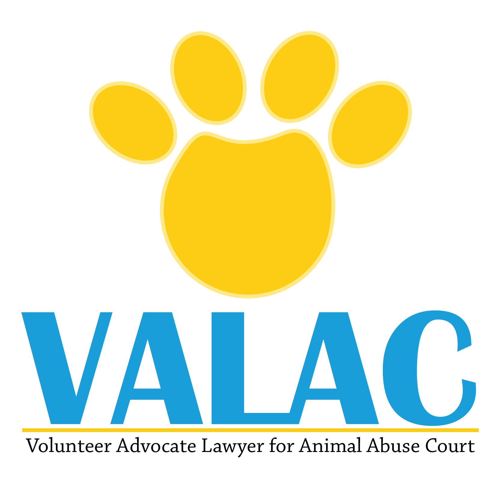 Yellow Circle Animal Logo - Volunteer Advocate Lawyer for Animal Abuse Court County