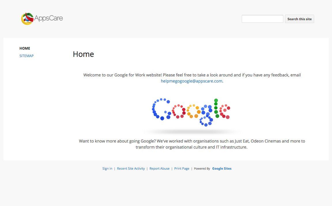 Suite Google Sites Logo - AppsCare
