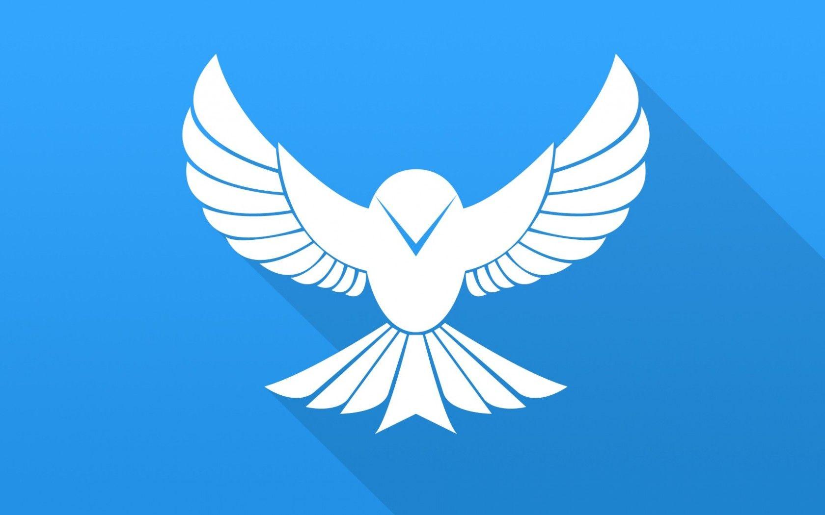 Blue Bird Emblem Logo - Download wallpaper flat, bird, blue, bird, wings, vector, minimalism ...