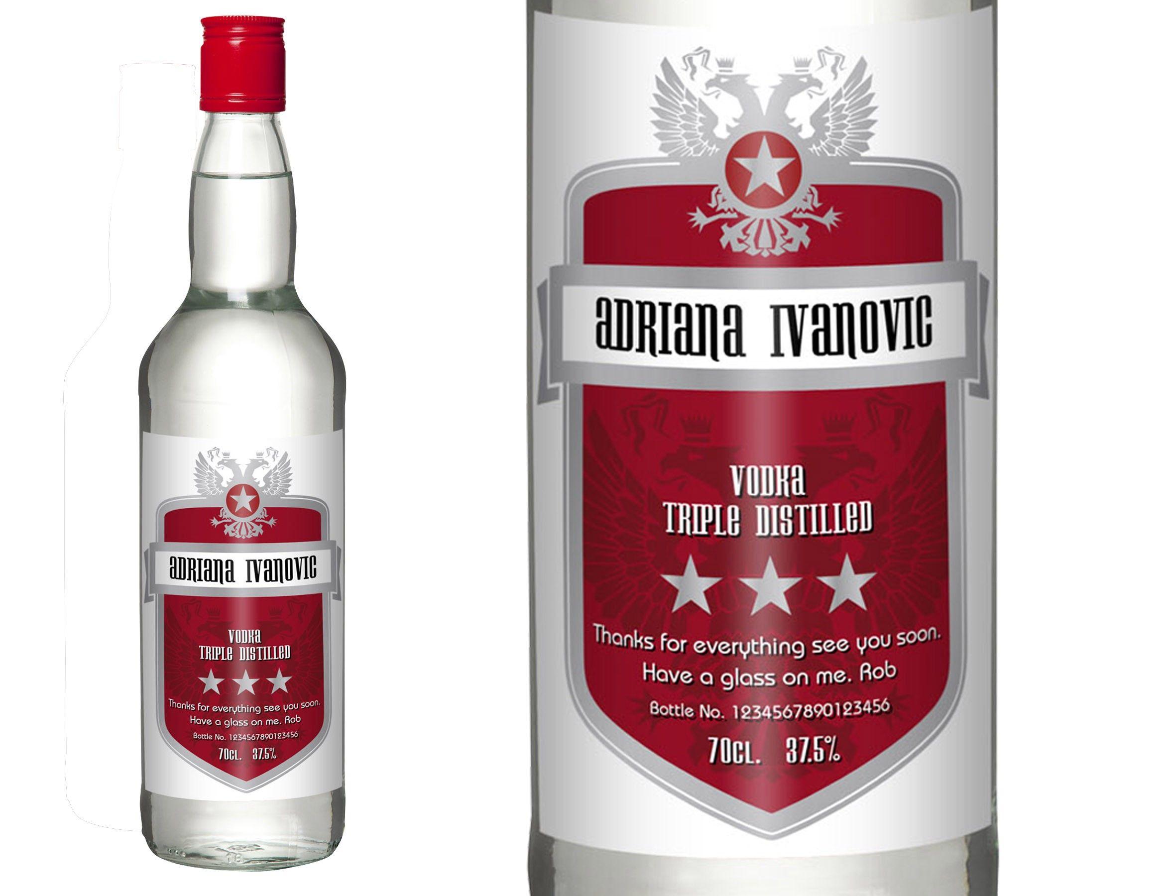 Drinks with Red Shield Logo - Red Shield Personalised Vodka