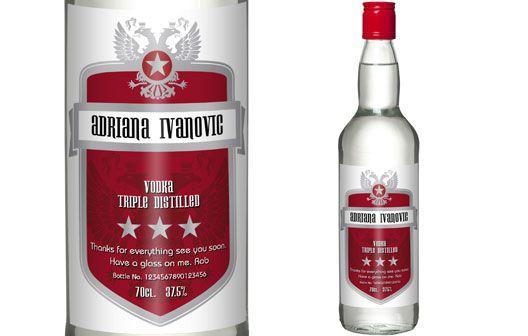 Drinks with Red Shield Logo - Personalised Vodka Shield. I Just Love It