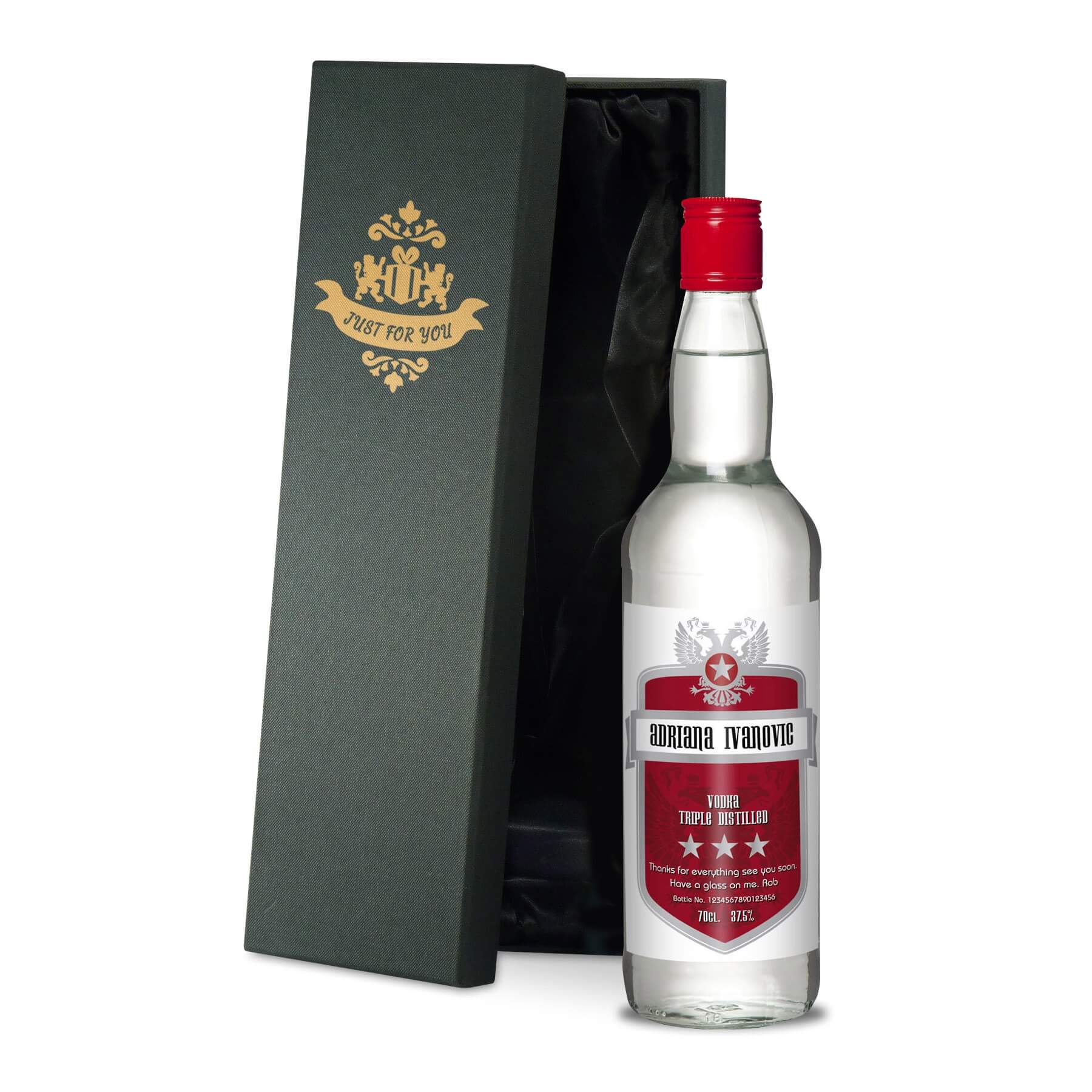 Drinks with Red Shield Logo - Personalised Birthday Drinks and Alcohol Gift Bottles