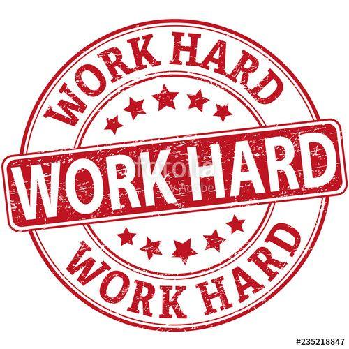 Red Star RK Logo - work hard red rubber web stamp with stars