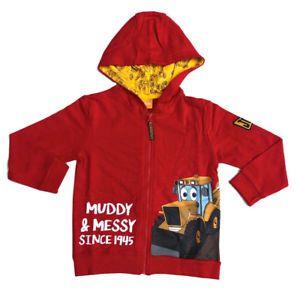 Messy Red G Logo - JCB Childrens Hoodie Red Muddy and Messy Since 1945 Ages 18 months