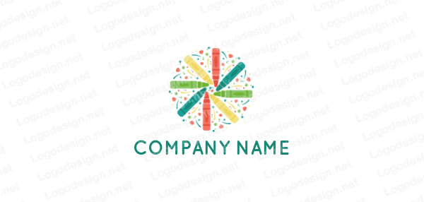 Chalk Company Logo - chalk in shape of circle. Logo Template by LogoDesign.net