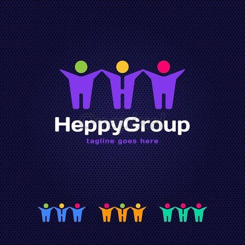 3 People Logo - Social Network logo, Group of 3 people, friend, team member ...