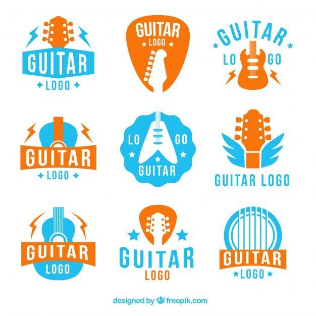 Blue Orange Logo - Blue and orange guitar logo collection Vector | Free Download