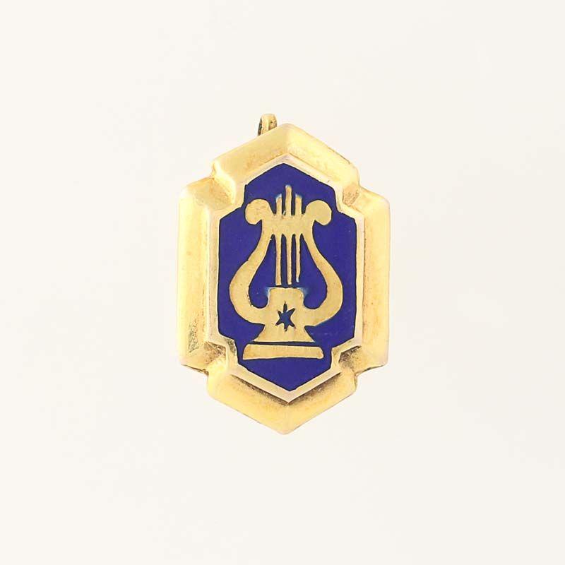Answers Gold Harp Logo - Music Pin Yellow Gold Lyre Harp Chorus Band Orchestra Society