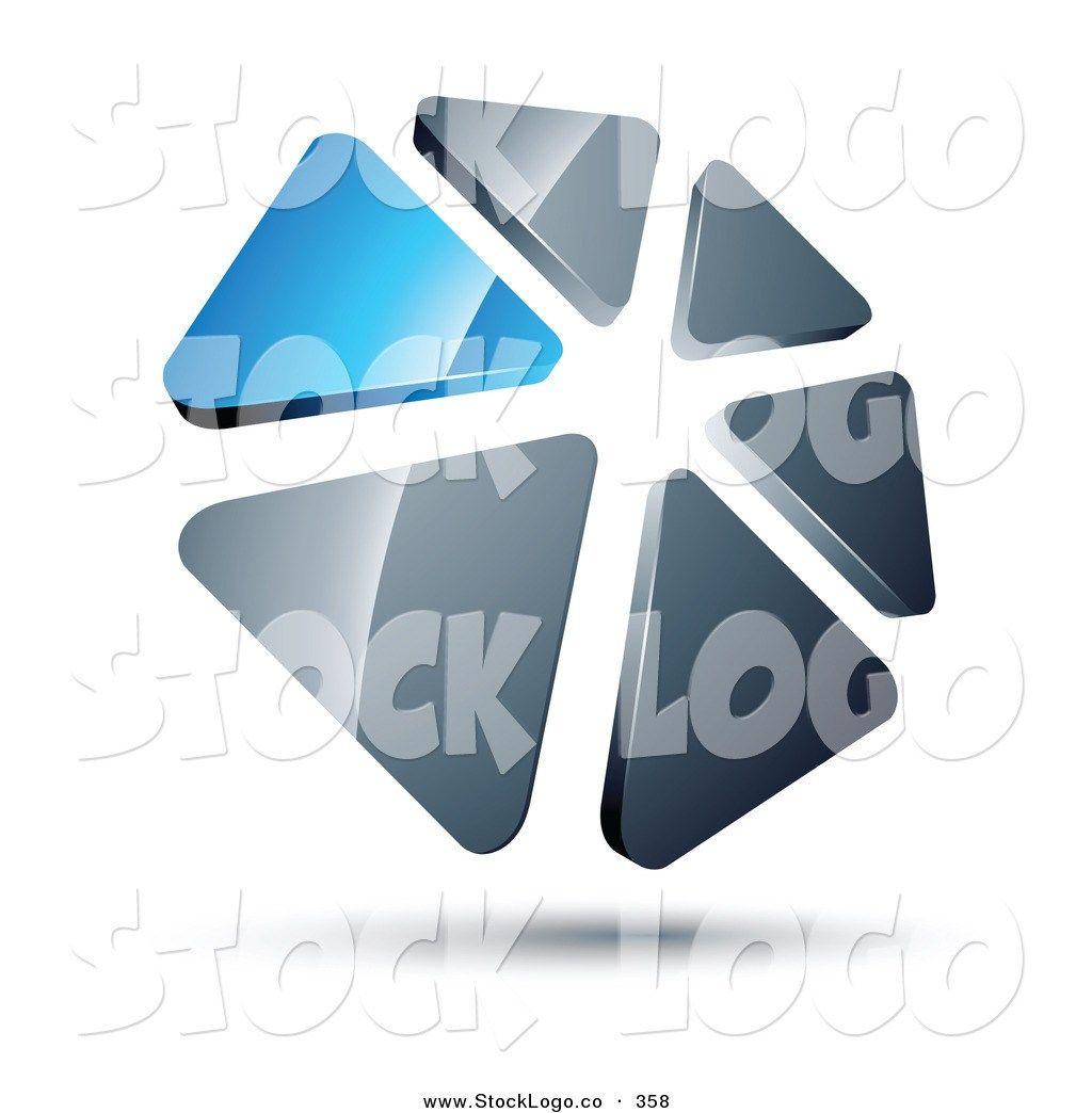 Three Blue Triangles and Circle Logo - Three Blue Triangles And Circle Logo
