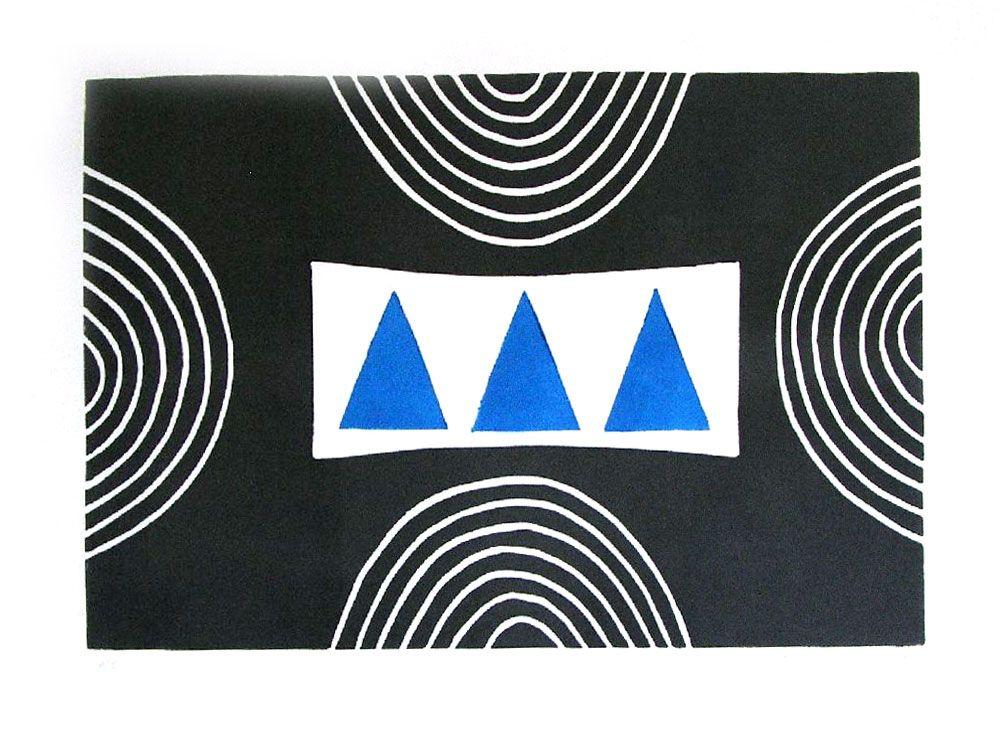 Three Blue Triangles and Circle Logo - Breon O'Casey 'Three Blue Triangles' (SOLD). Navigator Arts Online