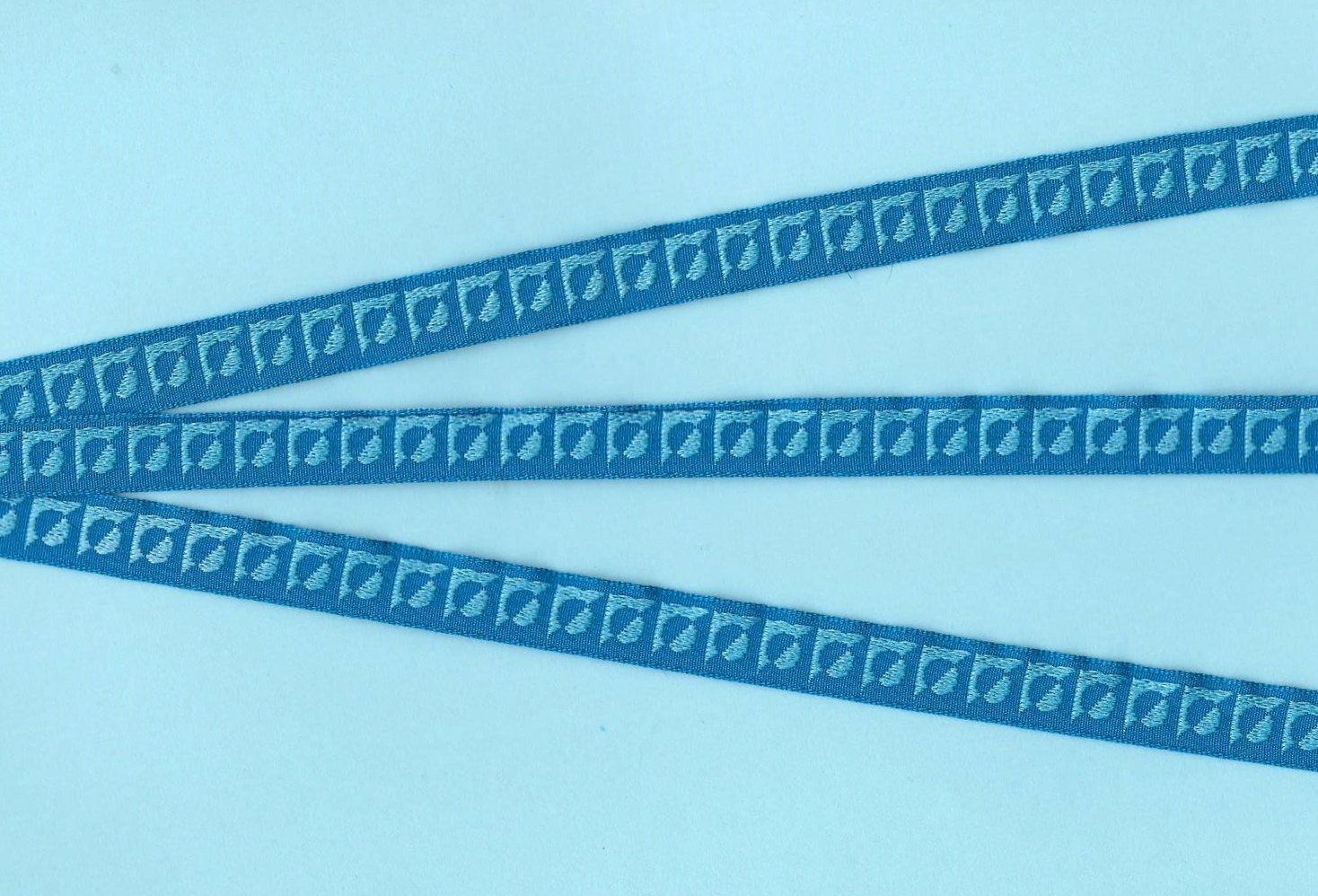 Three Blue Triangles and Circle Logo - GEOMETRIC A-14 Jacquard Ribbon Trim, Poly, 3/8 Wide, Turquoise ...