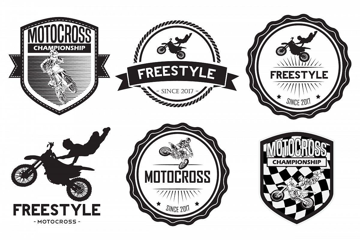 Vector Logo - set of motocross badge logo vector