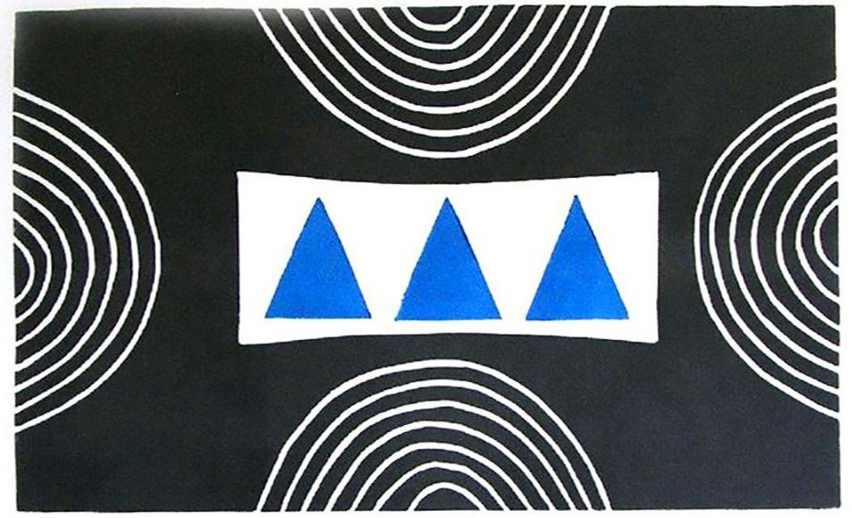 Three Blue Triangles and Circle Logo - Breon O'Casey