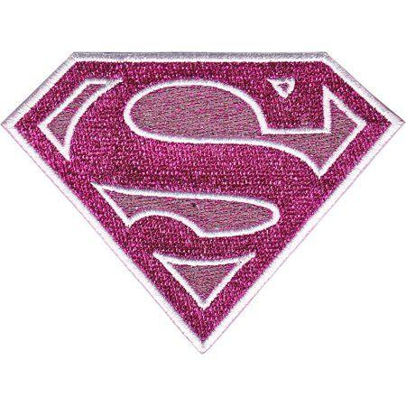 Pink Supergirl Logo - DC Comics Patch, Pink Sparkle Supergirl Logo, 3.75