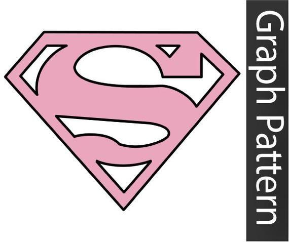 Pink Supergirl Logo - Supergirl Crochet Graph Pattern Pink Super Girl Logo Pattern | Etsy