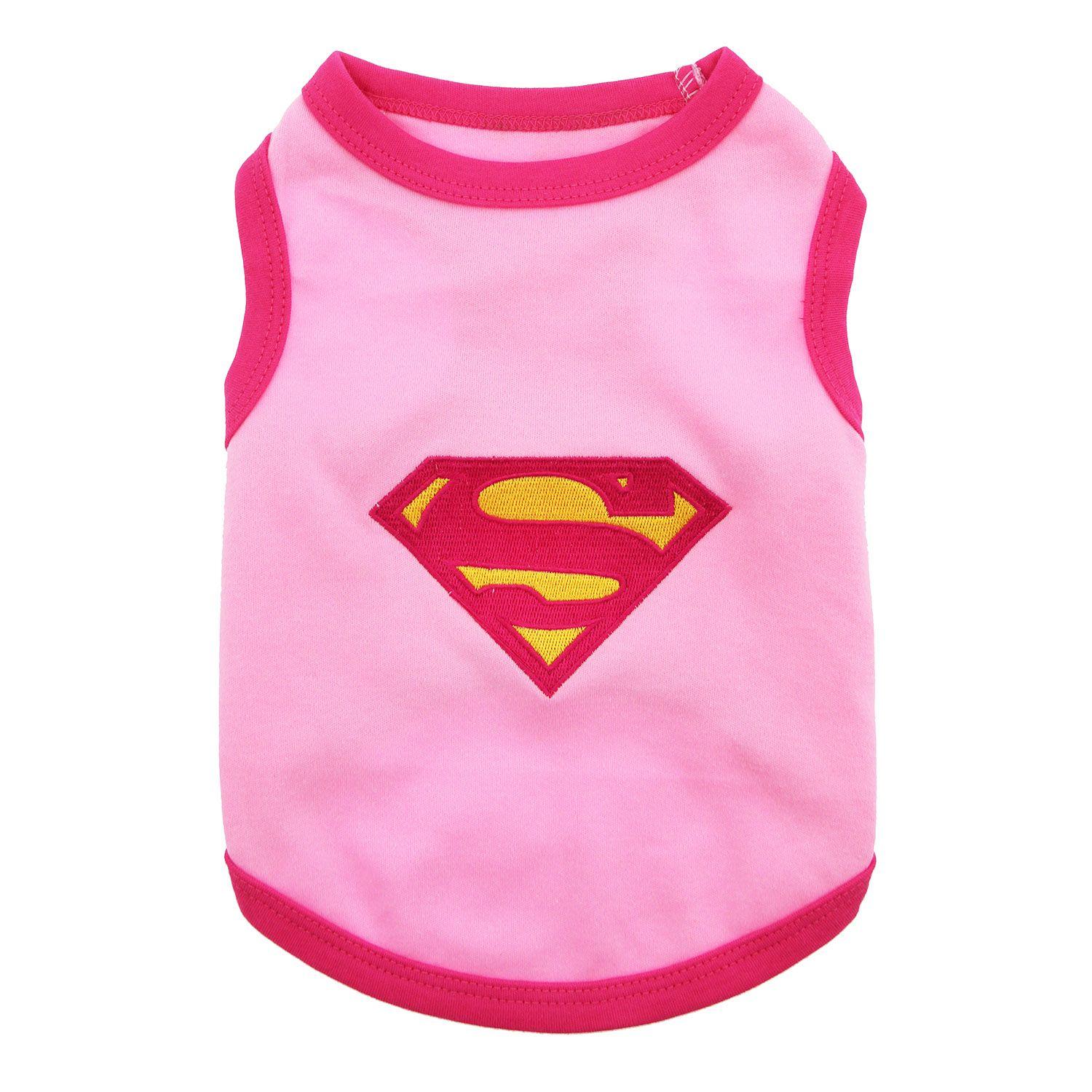 Pink Supergirl Logo - Supergirl Pet Tank Shirt by Parisian Pet - Pink - Your Loved Pet Store