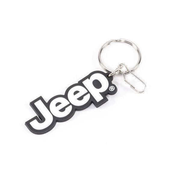White Jeep Logo - Plasticolor 004474R01 Jeep Logo PVC Keychain | Quadratec