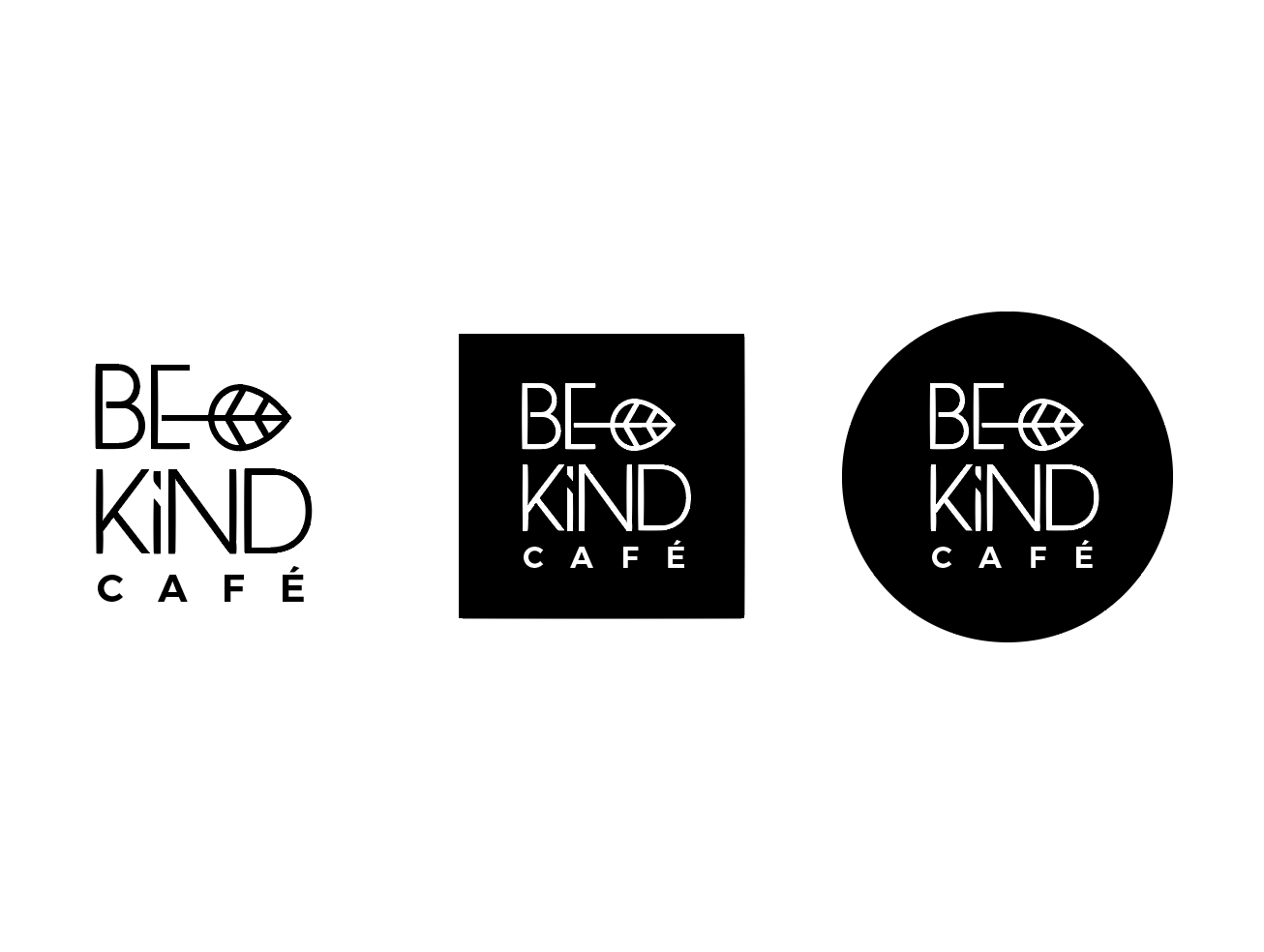Artistic Black and White Restaurant Logo - Modern, Feminine, Restaurant Logo Design for BE KIND CAFÉ by ...