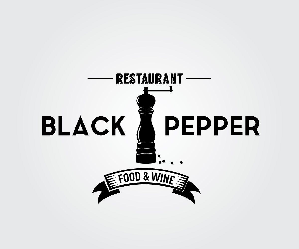 Artistic Black and White Restaurant Logo - Professional, Bold, Restaurant Logo Design for Black Pepper food