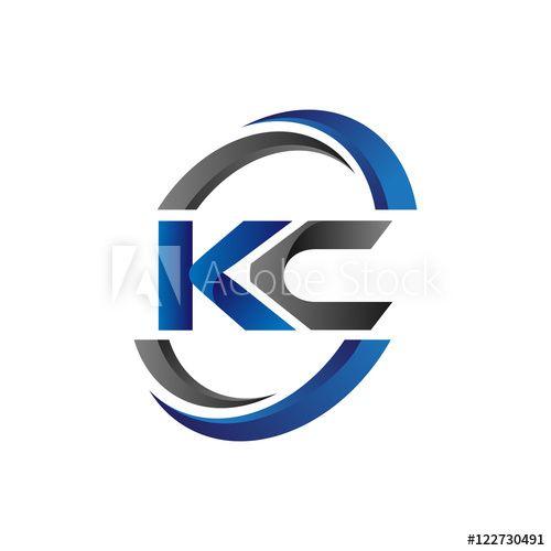 KC Circle Logo - Simple Modern Initial Logo Vector Circle Swoosh kc this stock