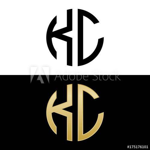 KC Circle Logo - kc initial logo circle shape vector black and gold this stock