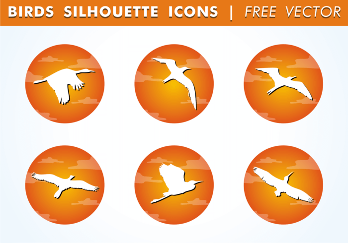Flying Bird with Yellow Circle Logo - Bird Silhouette Icons Free Vector 147738 - WeLoveSoLo