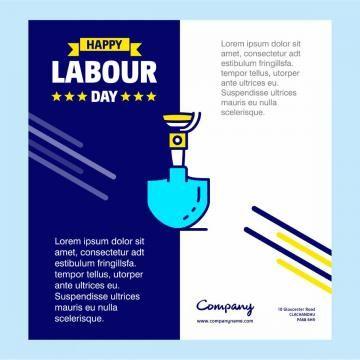 Blue Spade Logo - Happy Labour Day Design With Blue And Yellow Theme Vector With Paint ...