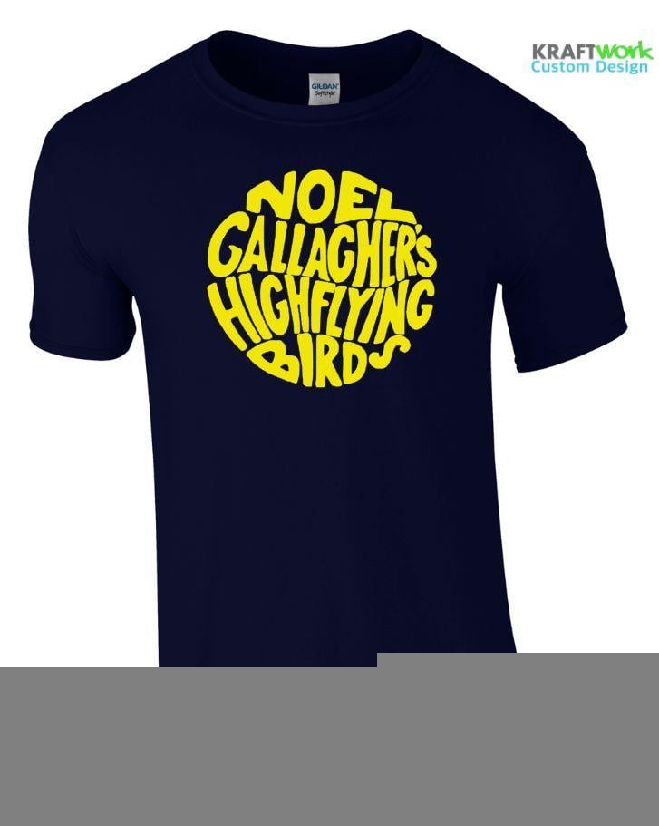 Flying Bird with Yellow Circle Logo - NOEL GALLAGHER'S High Flying Birds CIRCLE LOGO T SHIRT NEW Festival