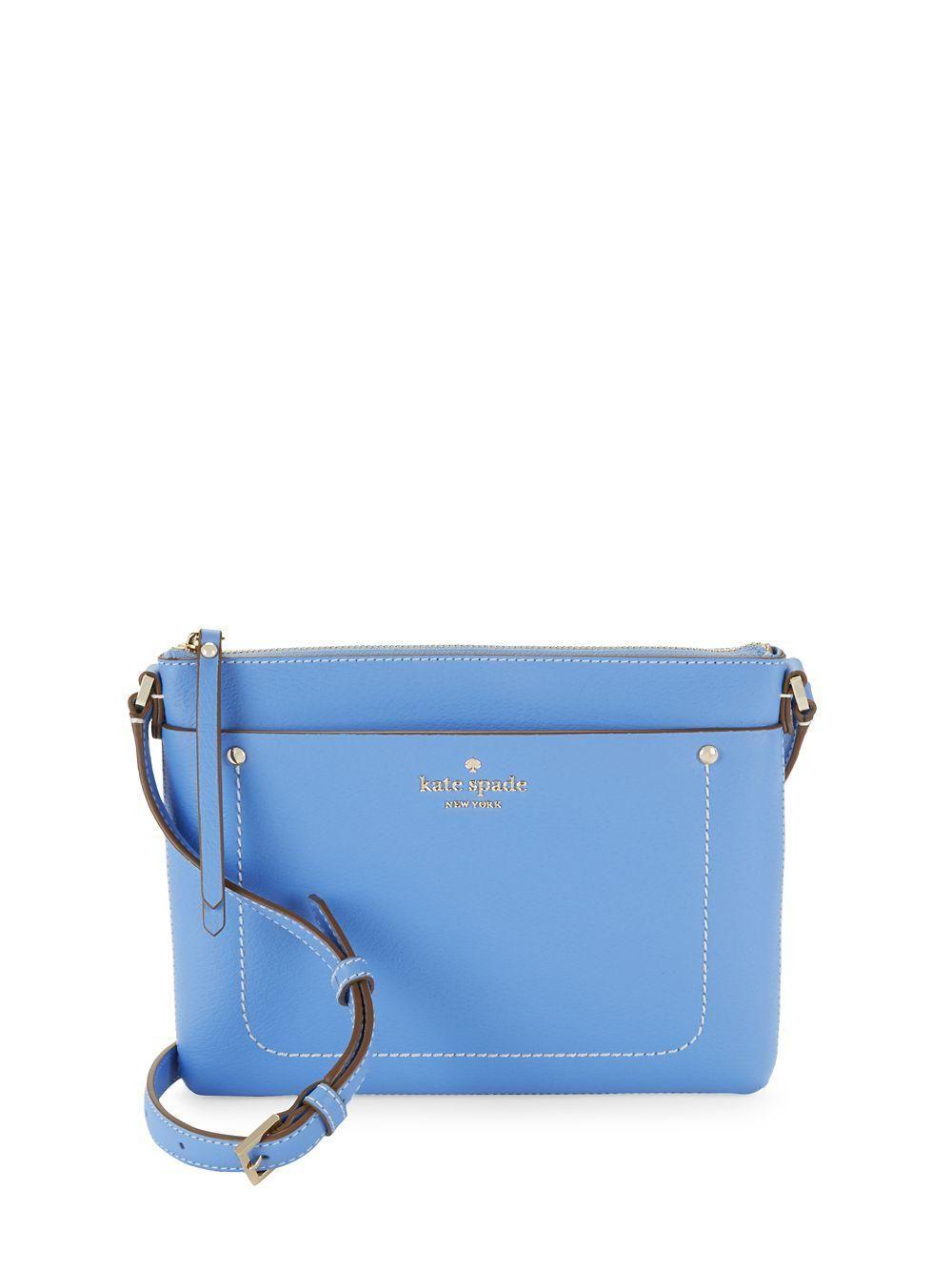 Blue Spade Logo - Kate Spade Logo Leather Crossbody Bag in Blue - Lyst