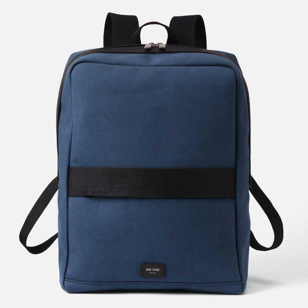 Blue Spade Logo - Jack Spade Men's Blue Surf Canvas Backpack