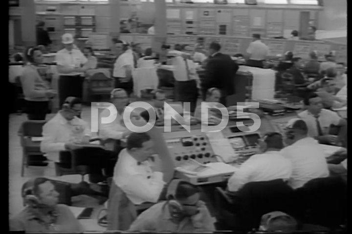 1950s NASA Logo - Stock Video: 1950s Vintage NASA Control Room