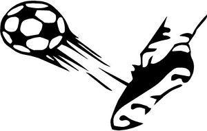 Shoe Kicking Soccer Ball Logo - vinyl decal sticker SOCCER BALL KICK SHOE FLYING GOAL FOOTBALL MEN ...