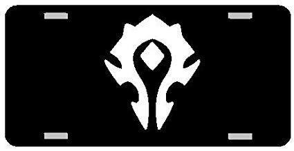 World of Warcraft Horde Logo - Amazon.com : World of Warcraft Horde Logo License Plate Gloss black ...