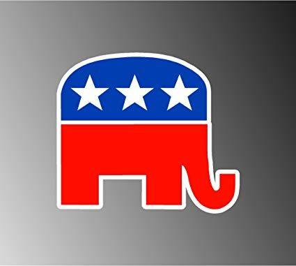 Republican Elephant Logo - Printed REPUBLICAN PARTY ELEPHANT LOGO DECAL BUMPER