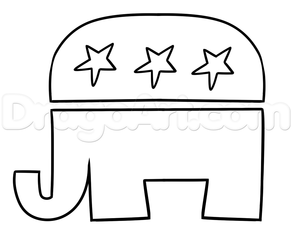 Republican Elephant Logo - How to Draw the Republican Logo, Step by Step, Symbols, Pop Culture ...