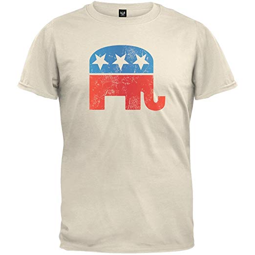 Republican Elephant Logo - Amazon.com: Old Glory Distressed Republican Elephant Logo T-Shirt ...
