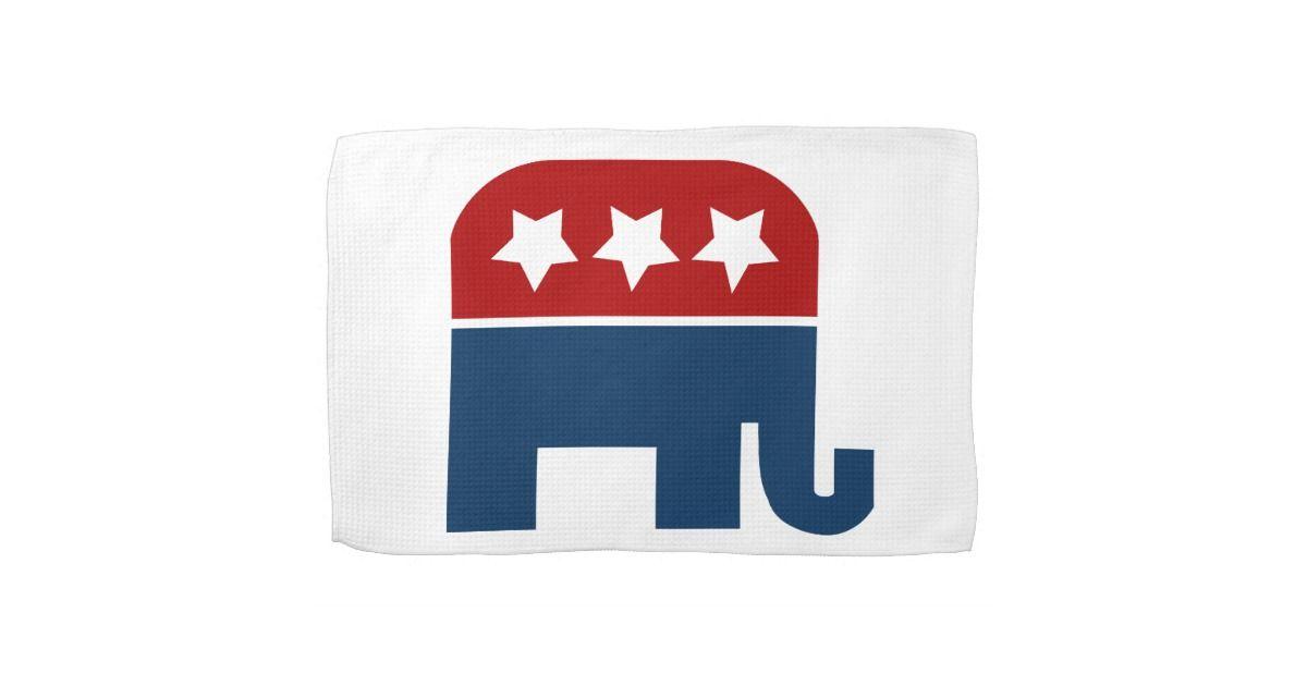 Republican Elephant Logo - GOP elephant Logo republican design Hand Towel