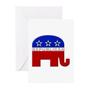Republican Elephant Logo - Republican Elephant Greeting Cards - CafePress
