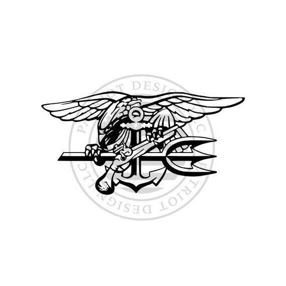 Navy Trident Logo - PD047 Navy Seal Trident Seal Emblem Navy Special | Etsy