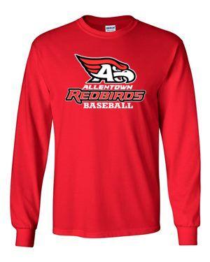 Redbirds Baseball Logo - AHS Baseball - Long Sleeve T-shirt with Logo (2 Colors Available)