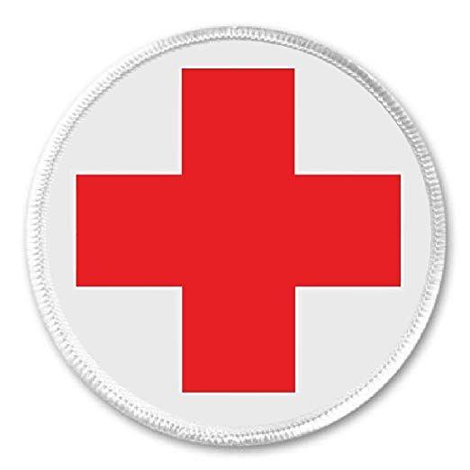 Medical Red Cross Logo - Red & White Cross Symbol 3 Sew On Patch Medical Alert