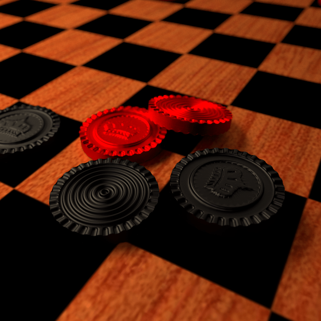 Checkers Game Logo - Checkers Board Game | 3D model