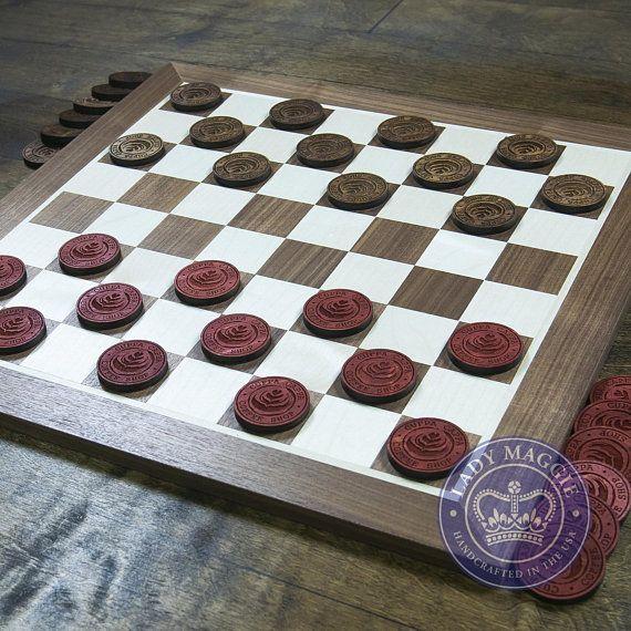 Checkers Game Logo - Custom Checkers Game - Custom Engraved Logo Checkers & Checkerboard ...