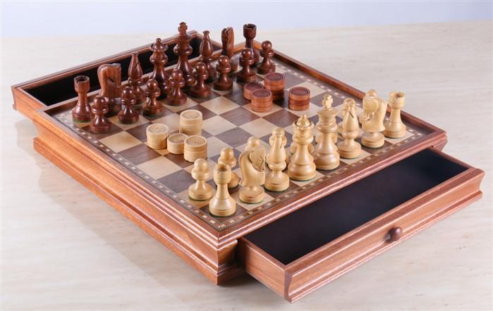 Checkers Game Logo - Russian Style Chess & Checkers Game Set