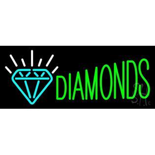 3 Diamonds Logo - The Sign Store Sign Store N100-0464 Green Diamonds Logo Neon Sign ...