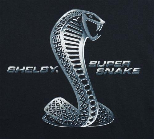 Super Snake Logo - Chrome Shelby Super Snake Black Tee